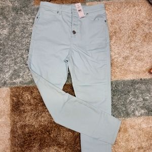 Loft skinny ankle pants, mint green, Size 2